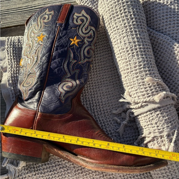 Lucchese Western Cowboy Leather Boots - Women’s size 10 D.  Blue with Stars - Picture 15 of 16
